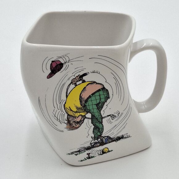 Vintage 1991 Golf Mug " The Results Of Overswing" Twisted Coffee Mug / Cup - Picture 4 of 9